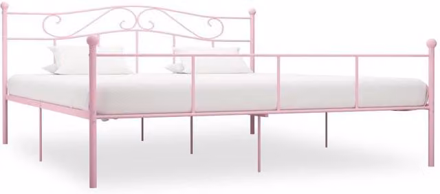 Berkfield Home Pink Metal Super King Bed Frame W: 180 cm, D: 200 cm
