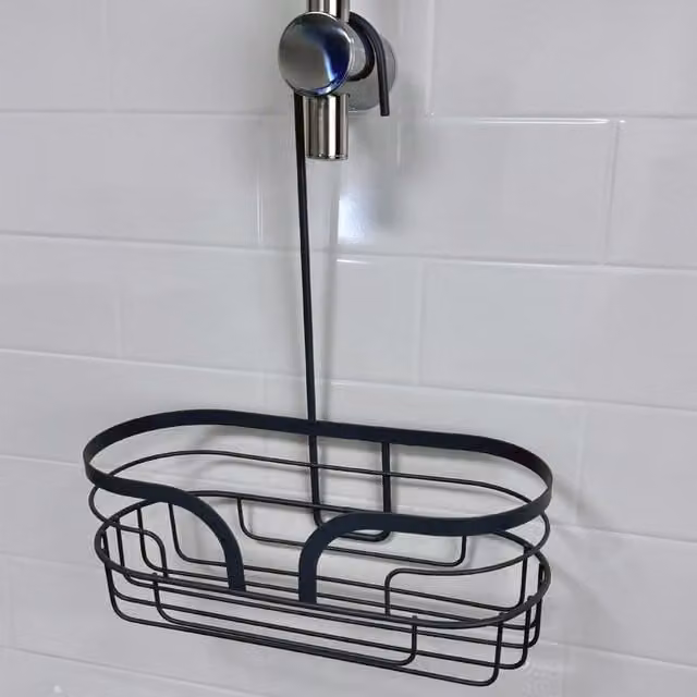 Showerdrape Dante Mini Hanging Metal Shower Caddy in Grey, W/D/H: 32.0 x 27.0 x 12.0 cm – 1
