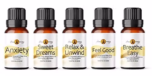 Aroma Energy Life Essential Oil Set, 5 x 10ml, Amber