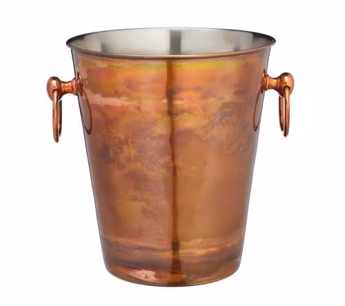 BarCraft Luxury Stainless Steel Wine and Champagne Cooler Bucket in Copper and Silver Finish, W: 24 cm, D: 20.5 cm, H: 23 cm – 1
