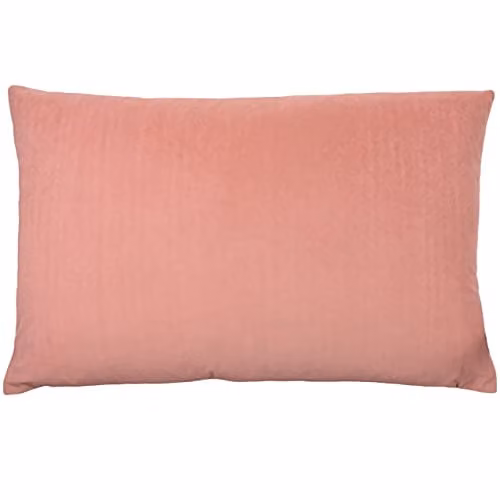 Furn Contra Pink Velvet Rectangular Cushion with Polyester Filling, W/D/H: 60 x 40 x 1 cm