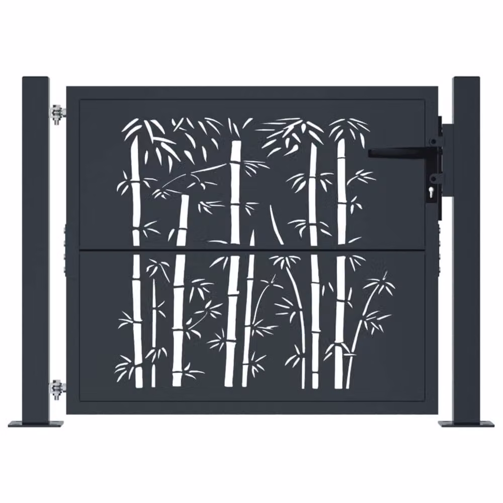 Berkfield Home Steel Garden Gate in Anthracite Grey, W: 105 cm, H: 80 cm – 3