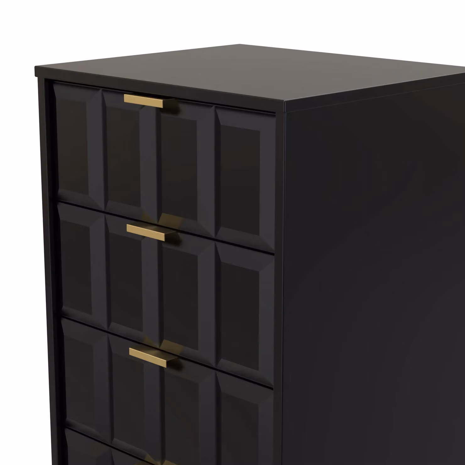 2 U Metro 5 Drawer Tallboy in True Black and Gold – 3
