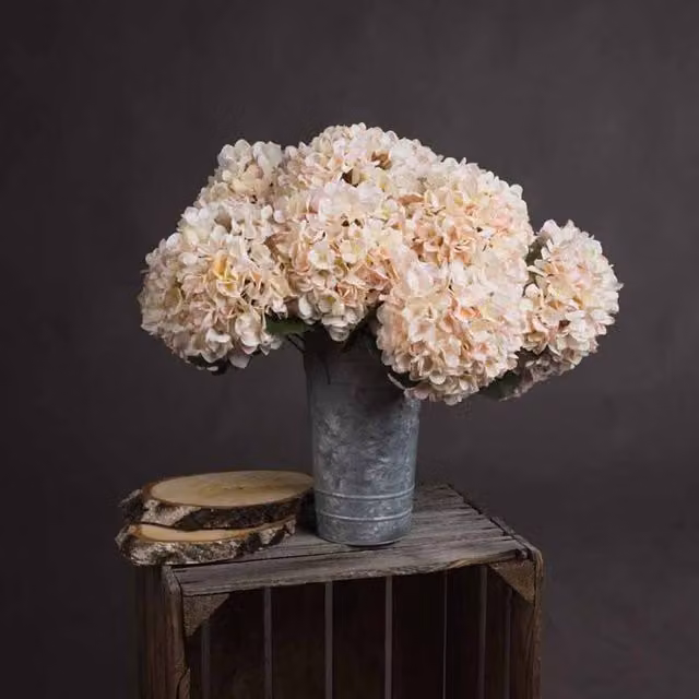 Lemon Pavilion White Autumn Hydrangea Artificial Flower, W18 x D18 x H42 cm
