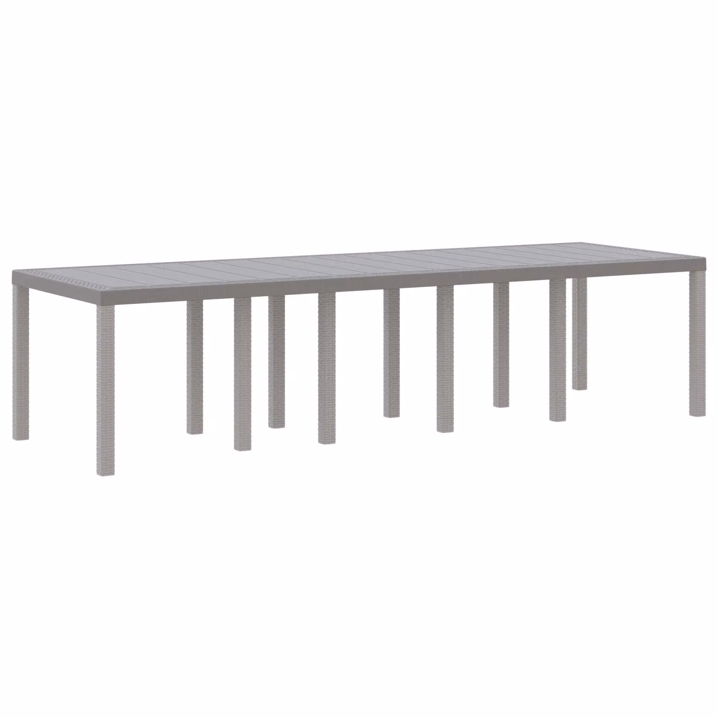 Berkfield Home Garden Table in Light Grey Poly Rattan, W/D/H: 300 x 100 x 73 cm – 2