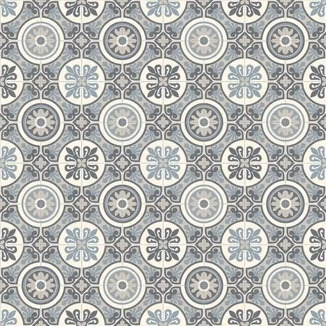 Vinyl Flooring UK Blue Designer Effect Textile Backed Vinyl Flooring Sheet, W: 400 cm, L: 600 cm