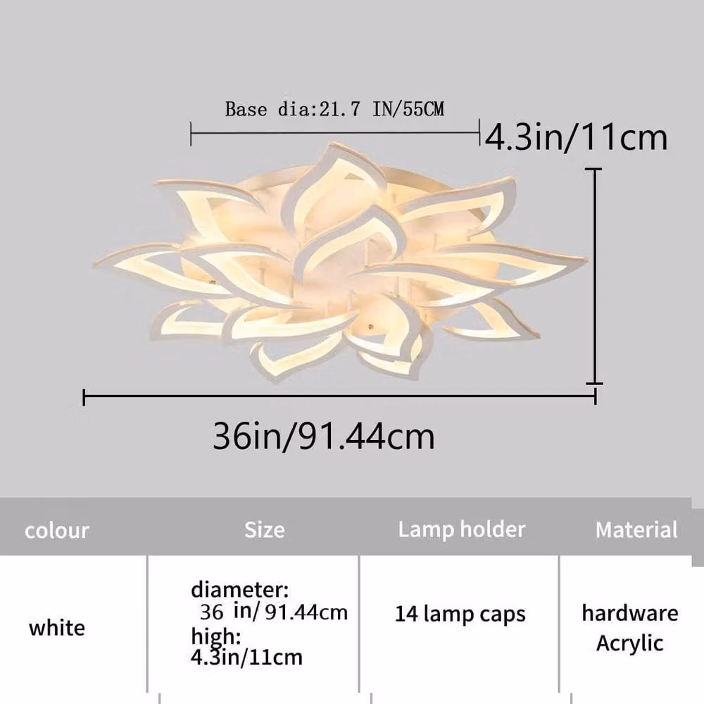 NIVOR Modern White Acrylic LED Ceiling Light with Remote Control and Dimming Function – 2