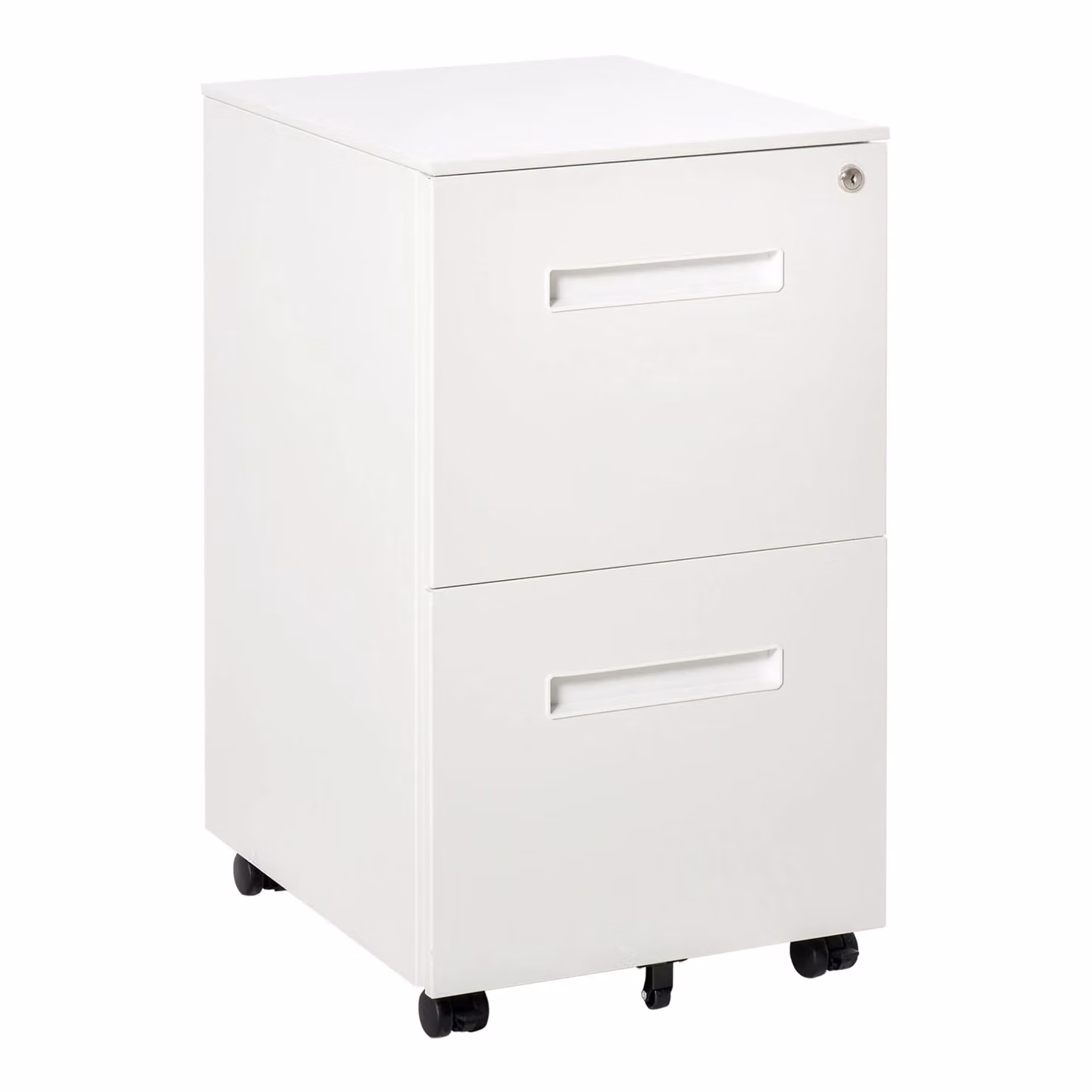 VINSETTO Mobile File Cabinet with Lock and Adjustable Partitions in White – 2