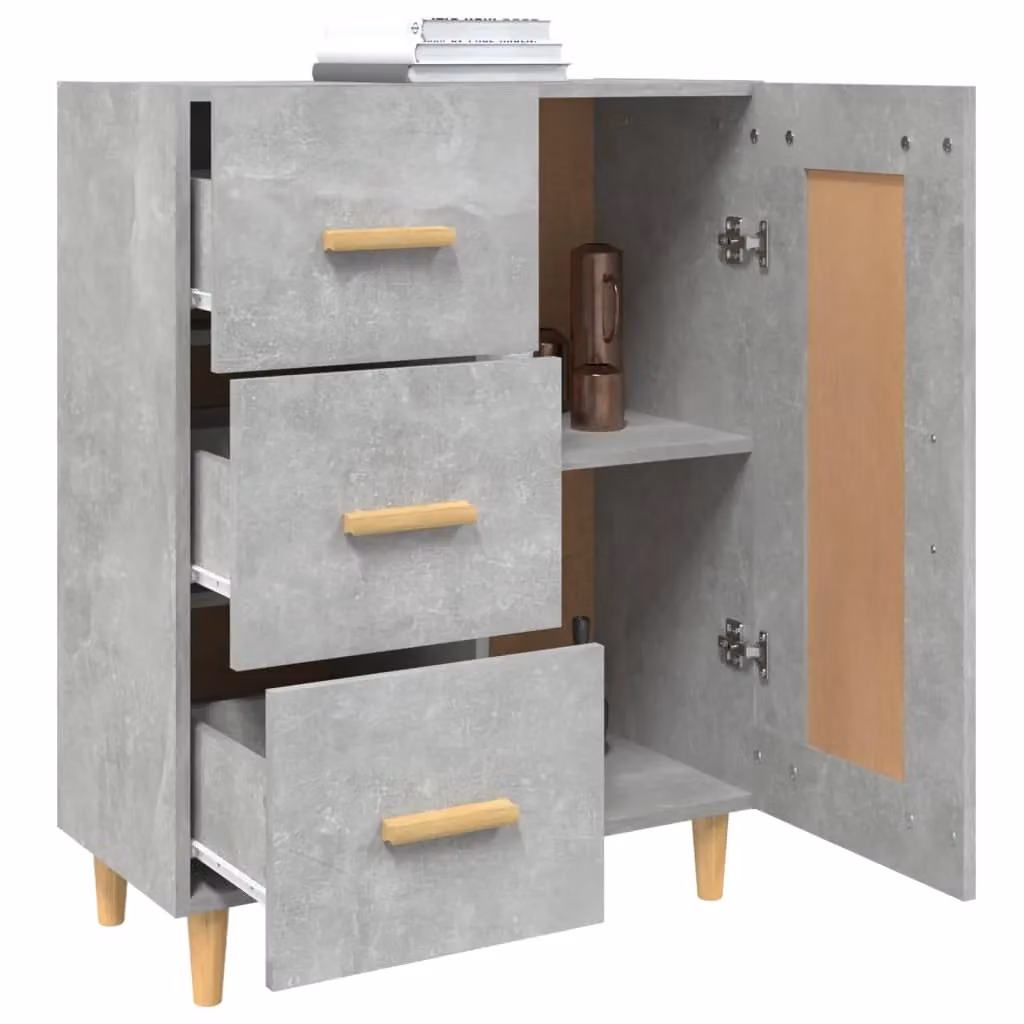 Berkfield Home Sideboard in Concrete Grey, W/D/H: 69.5 x 34 x 90 cm – 2