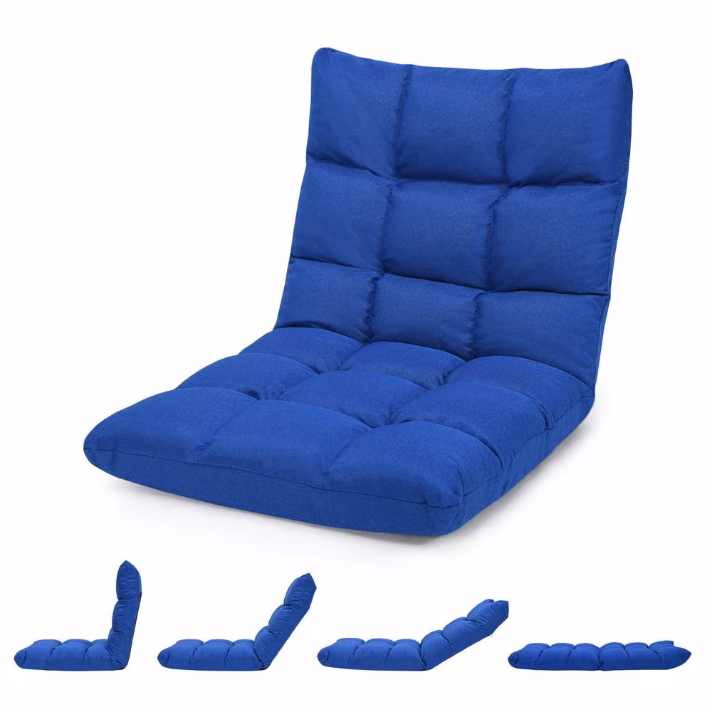 Costway 14-Position Adjustable Folding Video Gaming Sofa Chair in Blue – 10