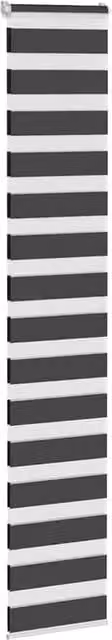 Berkfield Home Elegant Zebra Blind in Black, Polyester Fabric, W: 40 cm, H: 200 cm