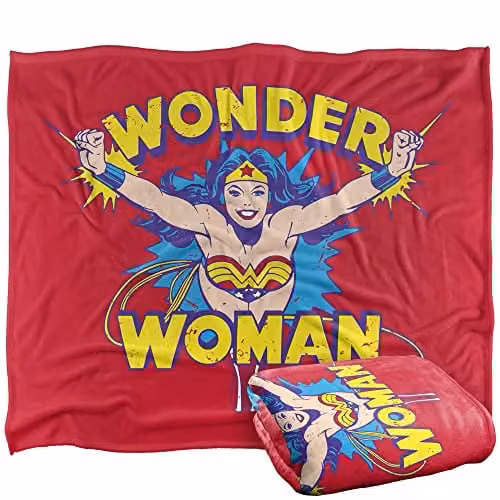 LOGOVISION Wonder Woman Silky Touch Super Soft Fleece Throw Blanket, White and Multicolour, W/D/H: 152 x 127 cm – 1