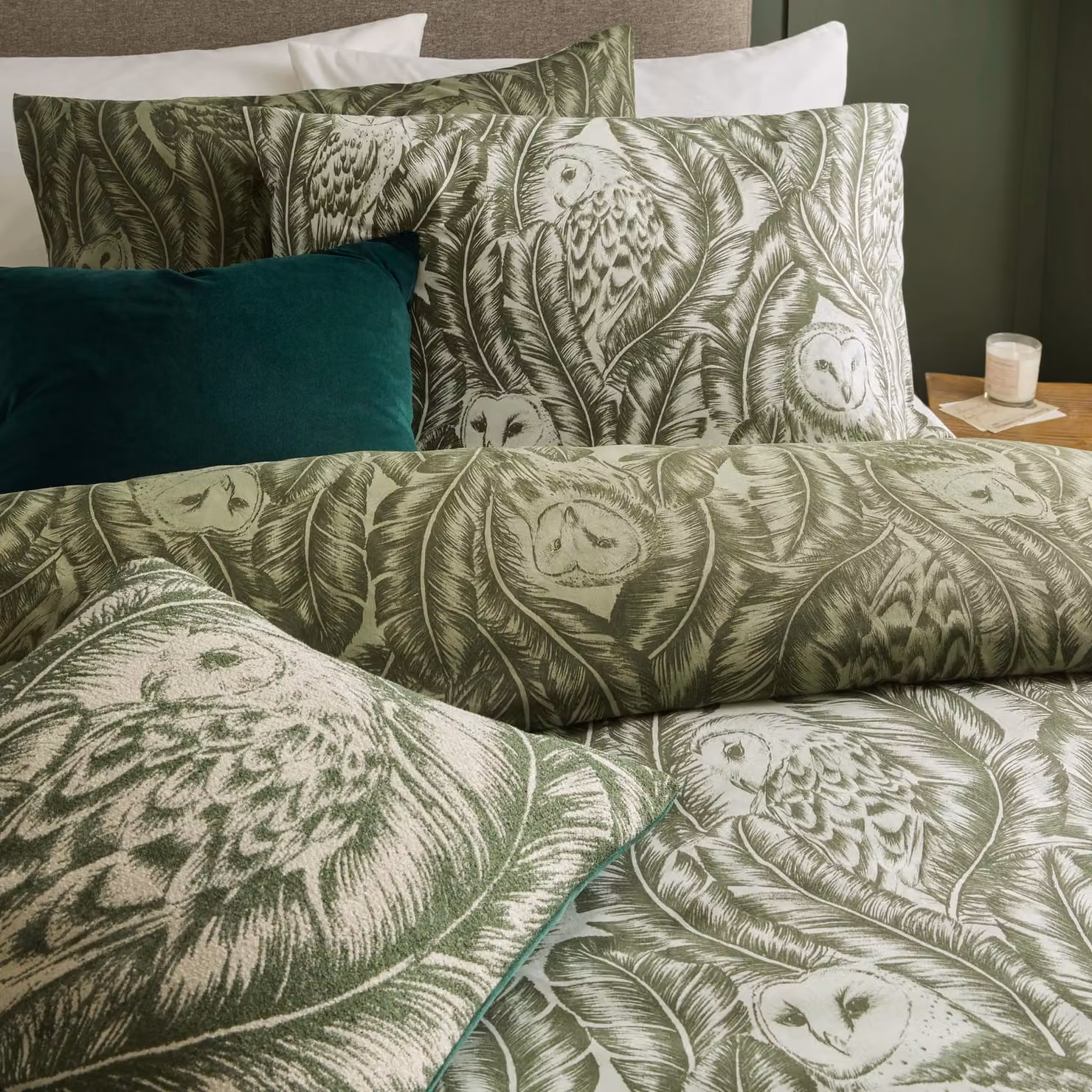 Wylder Albus Floral Cotton Duvet Cover Set in Green, W/D/H: 140 x 200 cm – 2