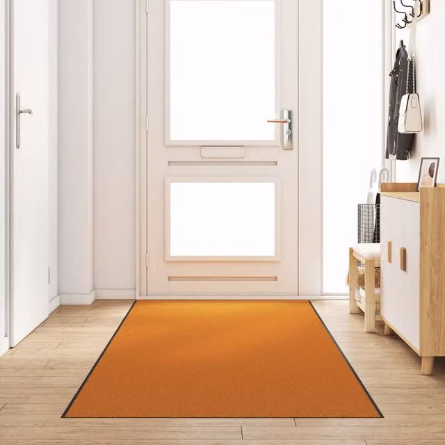 Berkfield Home Washable Non-Slip Orange and Black Doormat, W/D: 120 x 400 cm – 1