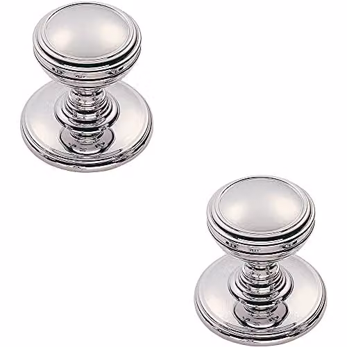 Loops 2 Pack Ringed Tiered Cupboard Door Knob in Polished Chrome, 30mm Diameter