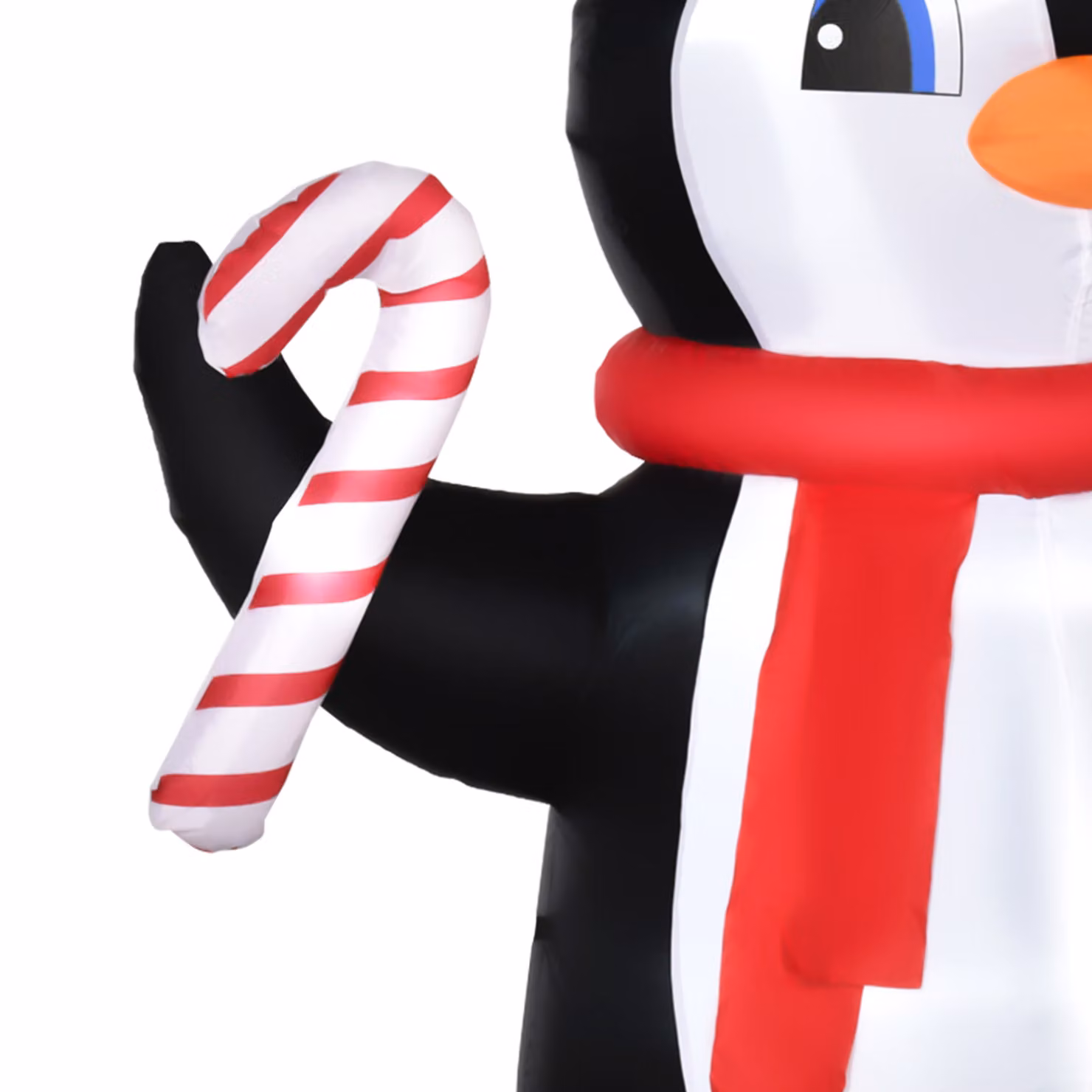 HOMCOM 2.5m Inflatable Christmas Penguin Holding Candy Cane Outdoor Decoration with LED Lights, Multicolour – 7