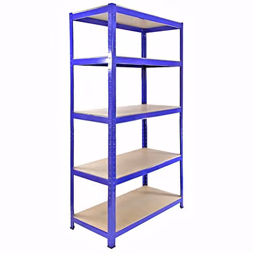Monstershop T-Rax Pack of 3 Heavy Duty Steel Garage Shelving Units, Blue, H x W x D: 182.5 x 90 x 45 cm – 2