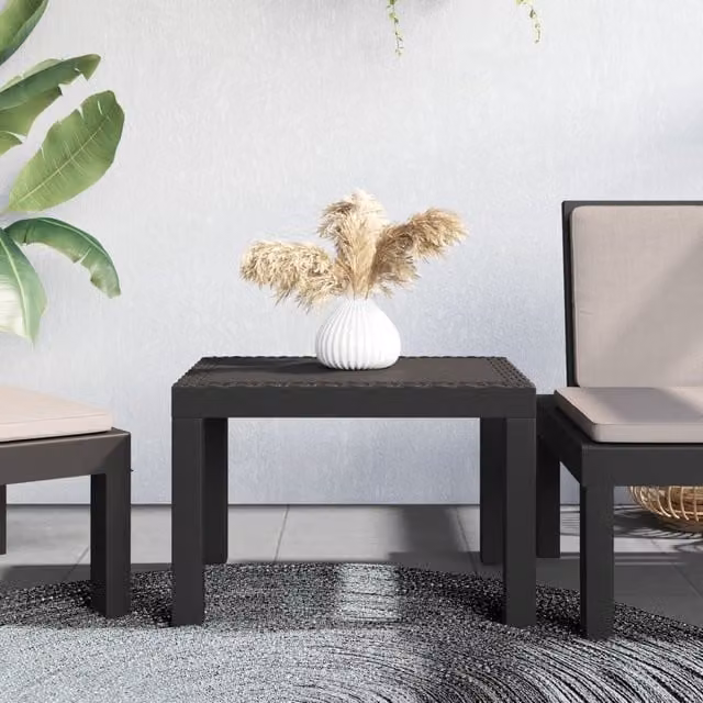 Berkfield Home Garden Table in Anthracite and Black, W/D/H: 59 x 47 x 40 cm – 1