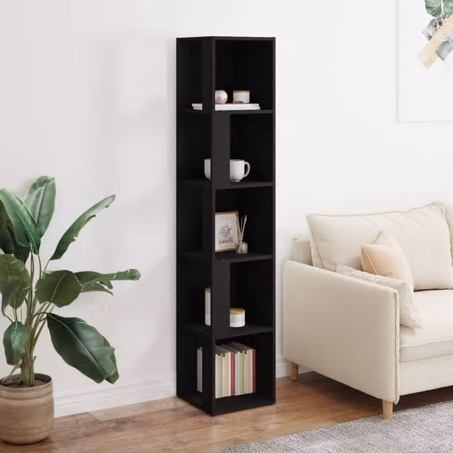 Berkfield Home Modern Black Corner Cabinet, W/D/H: 33 x 33 x 164.5 cm