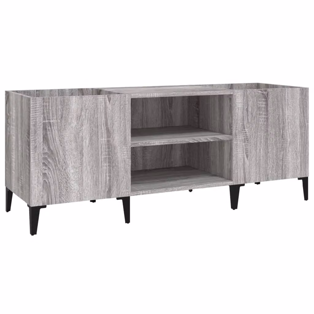 Berkfield Home Record Cabinet in Grey Sonoma, W/D/H: 121 x 38 x 48 cm – 2