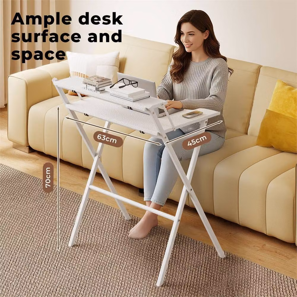 Kelvenix Folding Computer Desk in White – 2