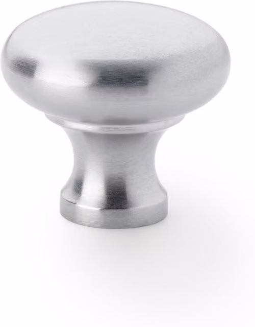 Handle & Home Round Cabinet Curved Knob in Satin Chrome, 32mm