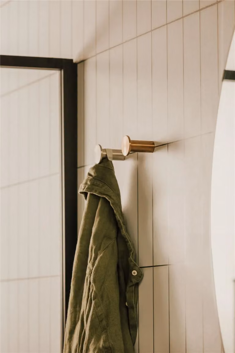 Cosmic Wall Mounted Robe and Coat Hook in Brushed Silver Grey from the Architect S+ Collection