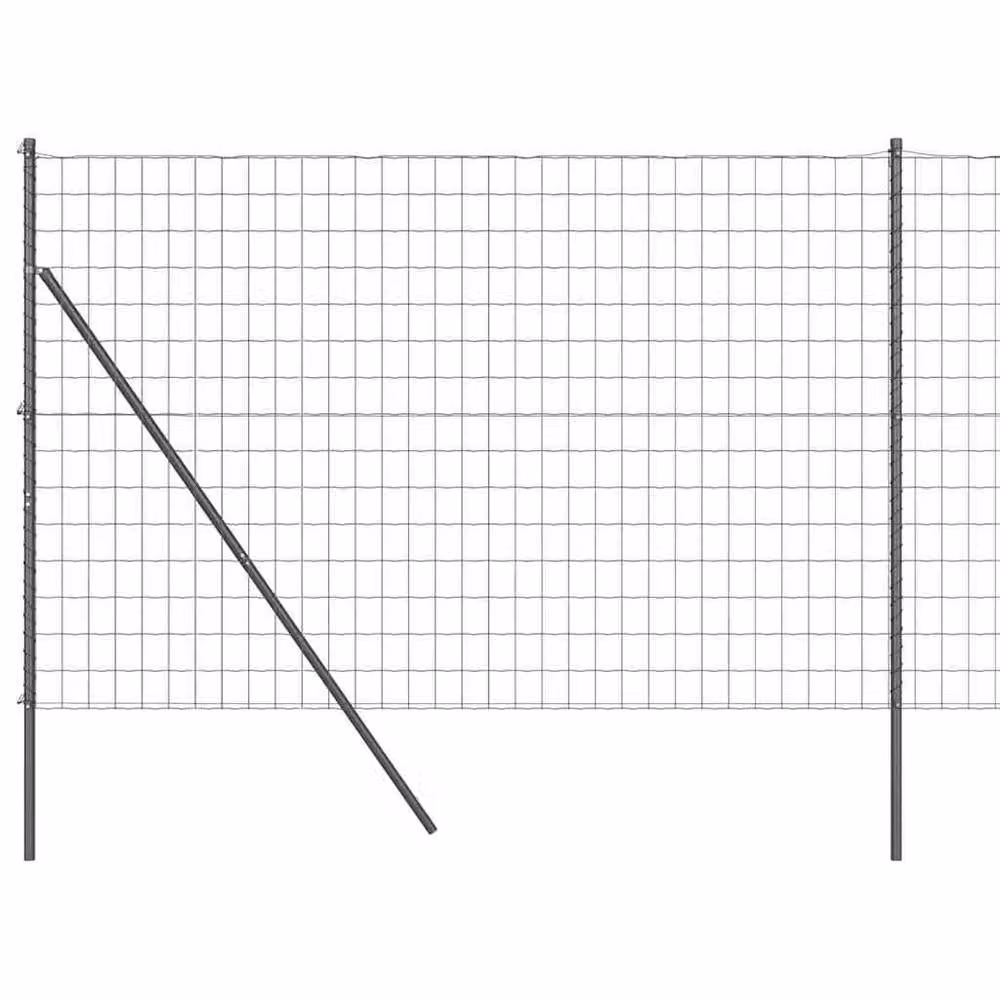 Berkfield Home Euro Fence Grey and Black PVC-Coated Steel Fencing, H: 150 cm, W: 10 m – 3