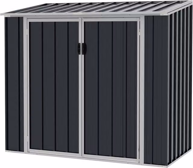 Lifeideas Metal Pent Bin Store Storage Shed with Lock in Anthracite