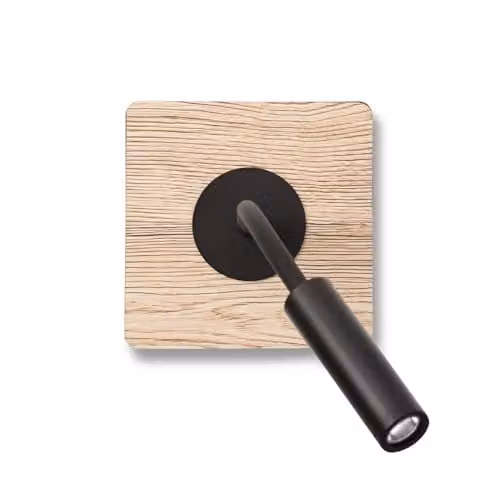 Faro Barcelona LED Wood Wall Reading Light in Black and Wood