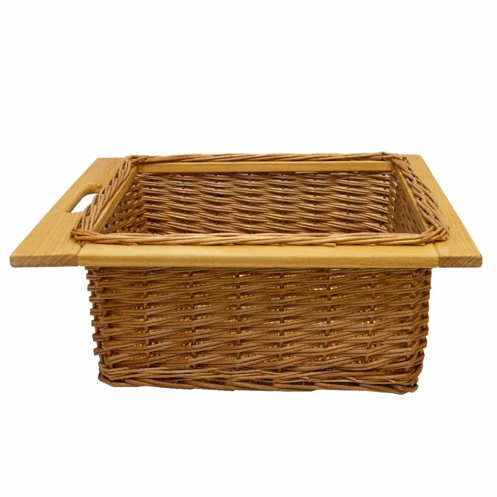 Monstershop Pull Out Wicker Kitchen Basket with Handles in Brown – 4