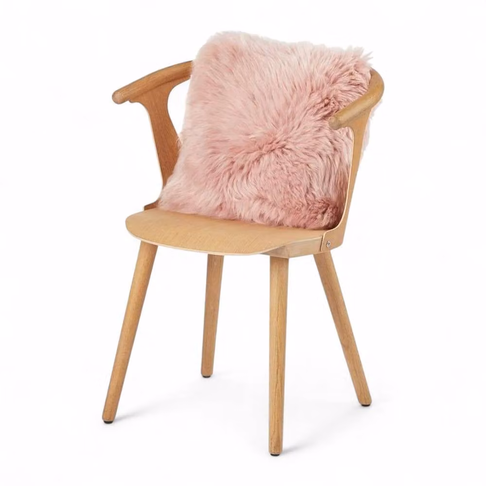 Infinity Leather Pink Genuine Sheepskin Wool Cushion, W/D/H: 40 x 40 x 4 cm – 2