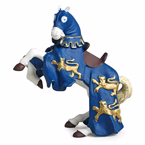Papo Blue King Richard Realistic Horse Figure from the Fantasy & Medieval Collection