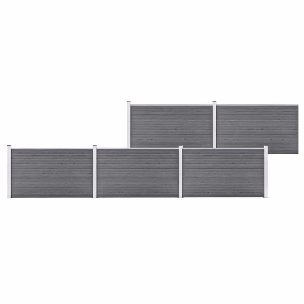 Berkfield Home Durable WPC Garden Fence, Grey, W: 872 cm, H: 106 cm – 2