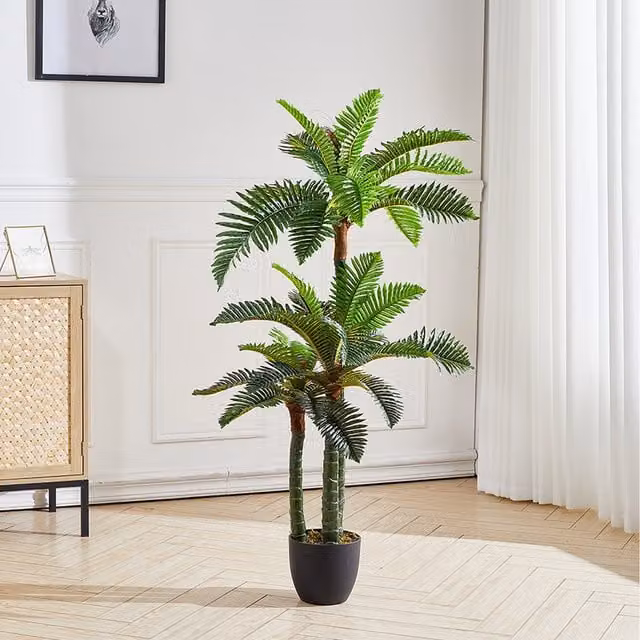 Livingandhome Artificial Green Phoenix Fern Tabletop Plant in a Plastic Pot