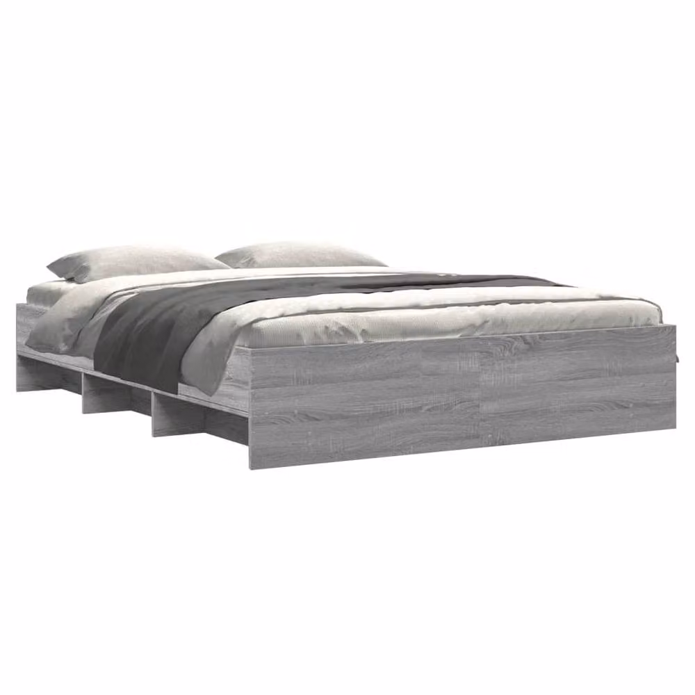 Berkfield Home Sonoma King Size Wood Bed Frame in Grey, W/D/H: 150 x 200 cm – 3