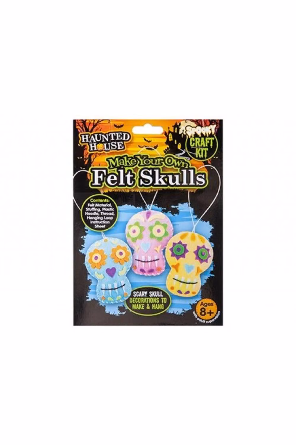 KDMD Make Your Own Geometric Felt Skull Hanging Decorations, 3 Pack, Multicolour – 2