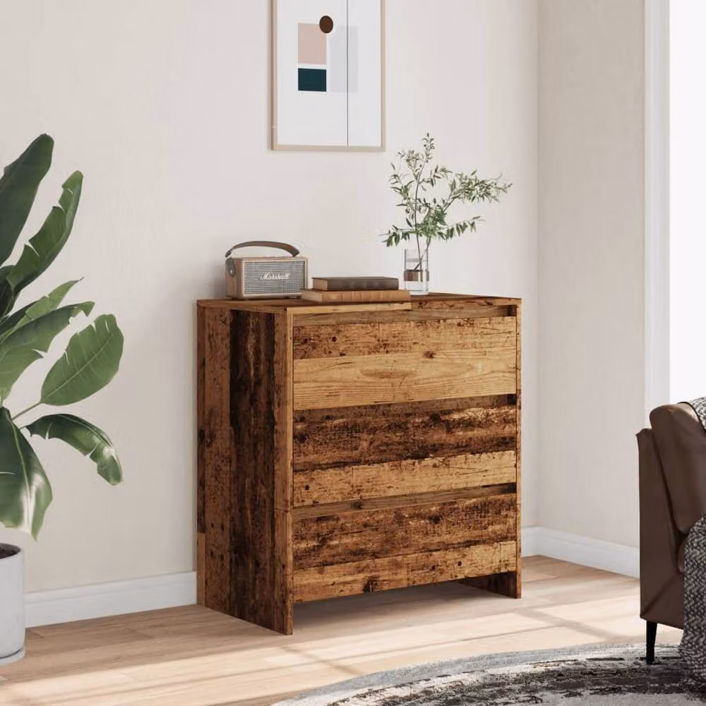 Berkfield Home Rustic Old Wood Sideboard in Brown, W/D/H: 70 x 41 x 75 cm – 3