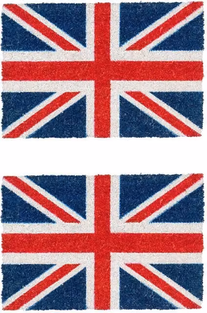 Nicola Spring Union Jack Coir Door Mats, Pack of 2, Multicolour, W: 60 cm, D: 40 cm