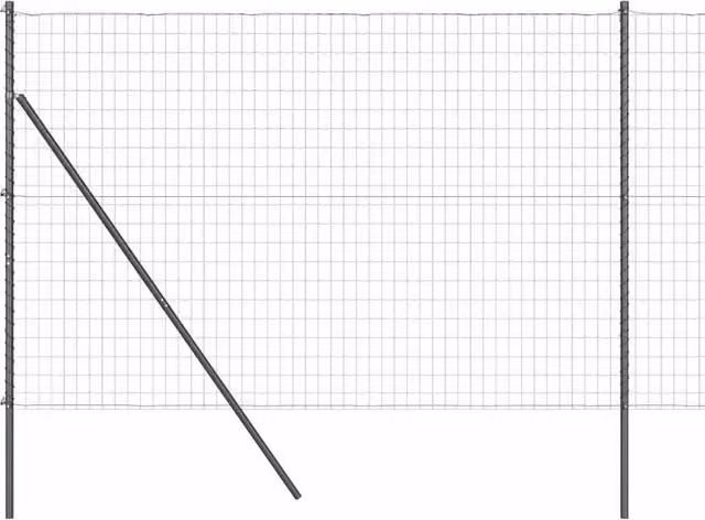 Berkfield Home Euro Fence with 7 Posts, Galvanised Steel, Dark Grey, W: 10 m, H: 1.5 m