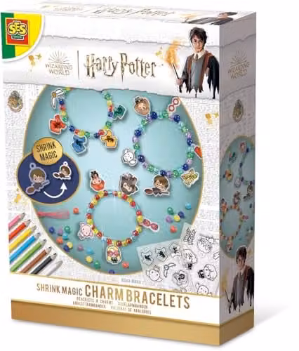 SES Creative Harry Potter Shrink Foil Magic Charm Bracelet Kit for Kids with Multicoloured Beads and Harry Potter Figures – 1