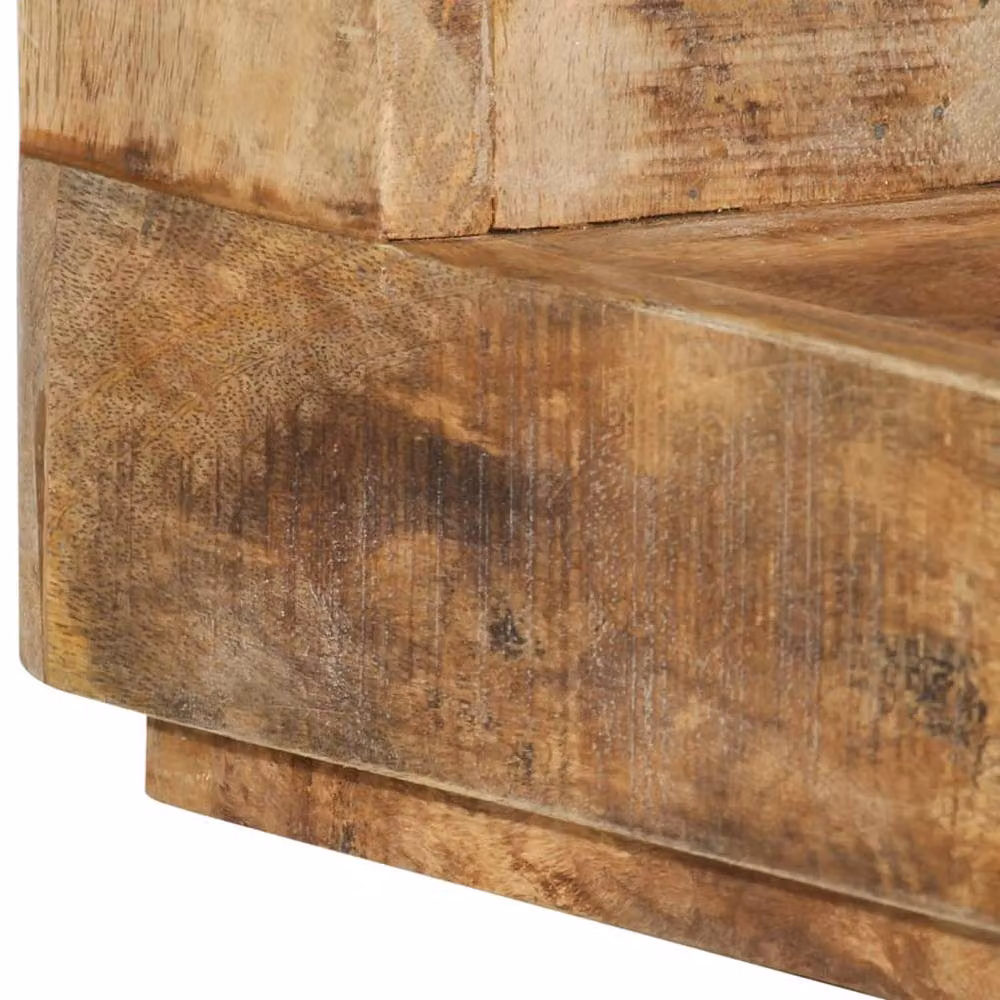 Berkfield Home Mango Wood Coffee Table, Brown and Multicolour, W/D/H: 45 x 45 x 40 cm – 4