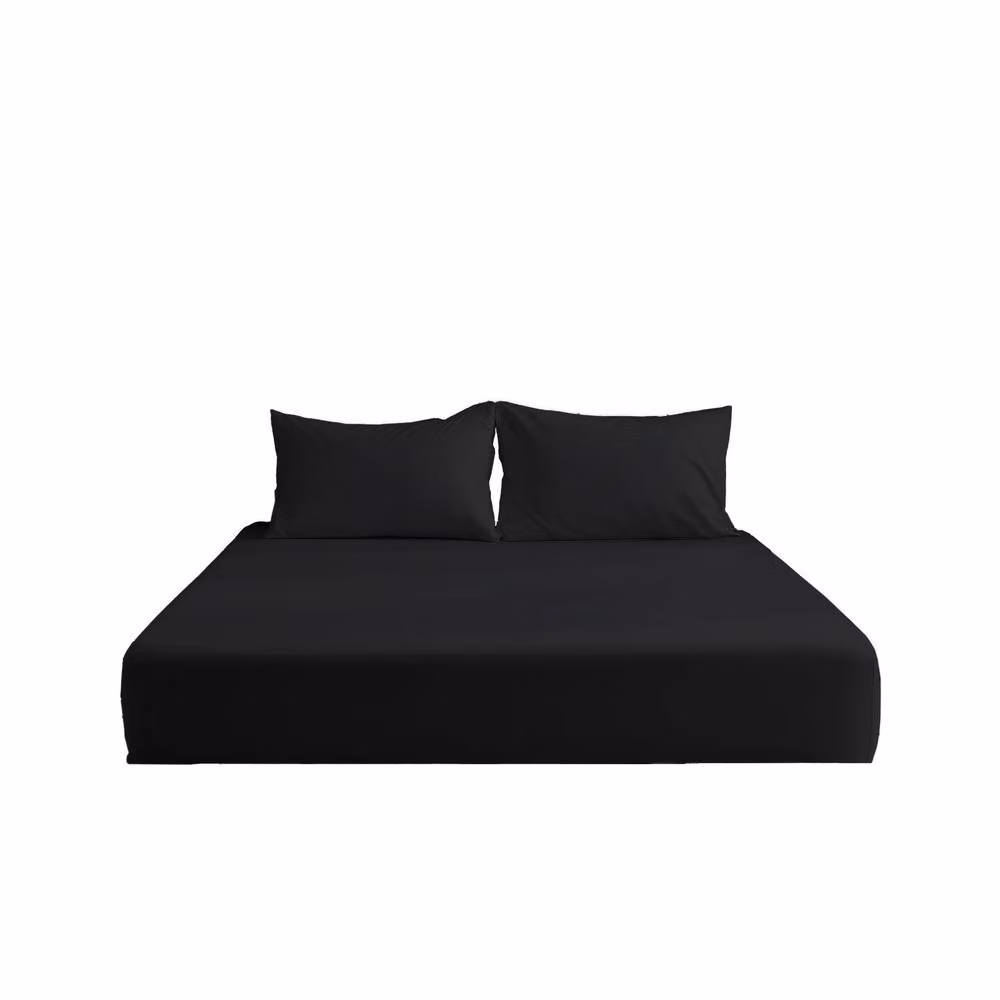 Snug City Luxury 200 Thread Count Cotton Fitted Sheet in Black, Super King, 40cm Extra Deep – 2