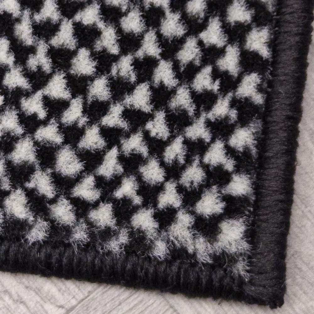 runrug Hazy Hallway Carpet Runner Rug in Black, W: 60 cm, L: 390 cm – 4