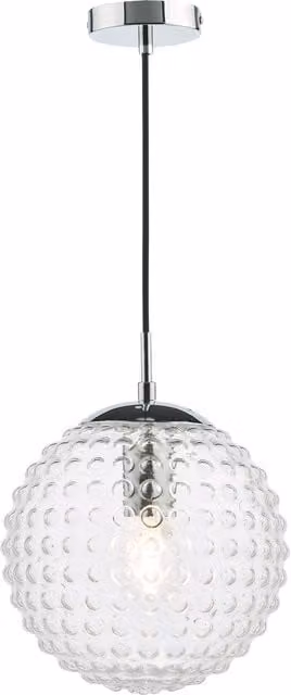Dar Modern Sphere Glass Ceiling Canopy Light in Transparent