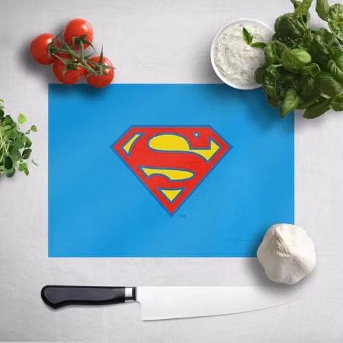 Zavvi DC Comics Supergirl Rectangular Chopping Board, Multicolour and Blue, W: 40 cm, H: 30 cm