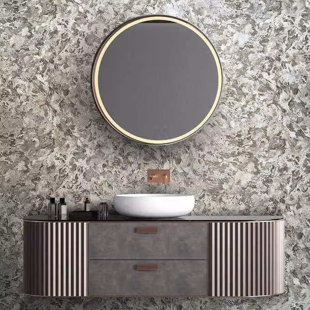 Rasch Abstract Luxury Vinyl Wallpaper in Grey, Black and Gold