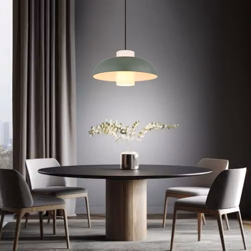 Globo Lighting Netlighting Lowe Dome Glass and Metal Pendant Light in Green, Diameter: 38 cm, Height: 120 cm – 5