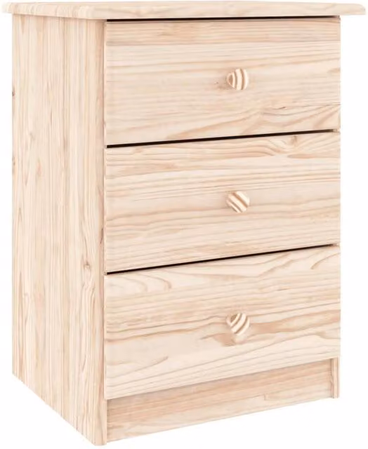 Berkfield Home ALTA Bedside Cabinet in Light Brown Solid Pine, W/D/H: 41 x 35 x 55 cm – 1