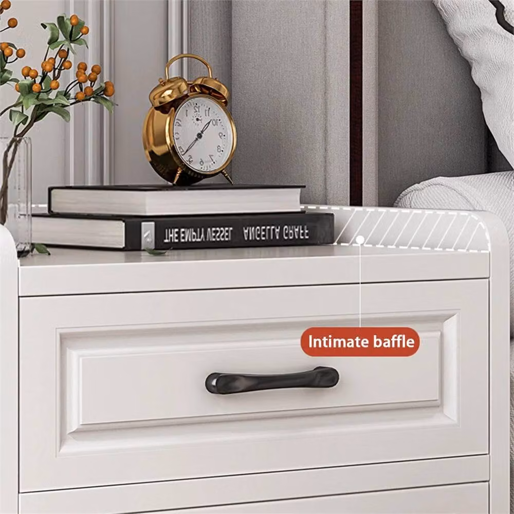 Nordara Modern 2 Drawer Bedside Cabinet in White, W/D/H: 40 x 36 x 50 cm – 2